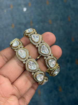 Premium Uncut Mosonaite Bangle (Openable)