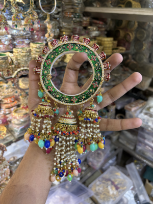 Rajwada Jhumka Bangle ( Openable ) (Set Of 2 Pcs)