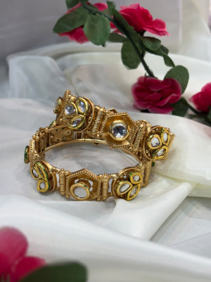 Heritage Gold Kundan Kada (Openable)