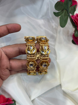 Heritage Gold Kundan Kada (Openable)