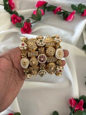 Heritage Pearl Bangle Stack (Single Hand)