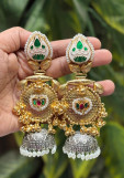 Kashmiri Earings With German Silver Jhumka